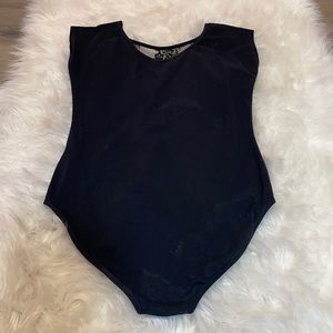 Black lace detail bodysuit